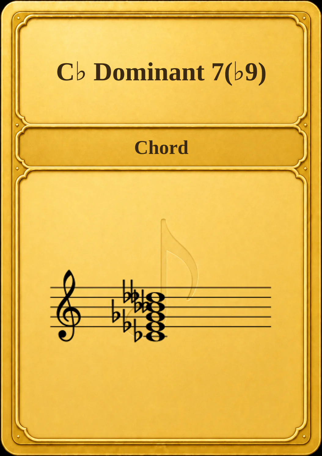 C♭ Dominant 7(♭9)
